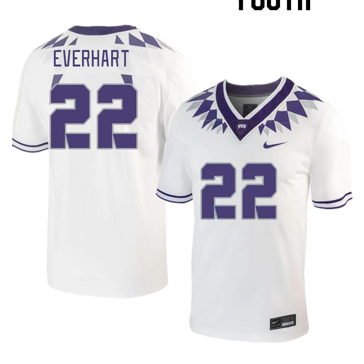 Youth #22 Major Everhart TCU Horned Frogs 2023 College Footbal Jerseys Stitched-White